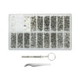 thumbnail image 4 of Kits completos de reparación de anteojos, con 1200 tornillos pequeños, tuercas con microdestornillador, pinzas, kit de reparación de anteojos para Yinane Reparación de anteojos, 4 of 8
