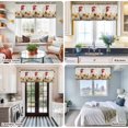 thumbnail image 5 of Sunflowers Rooster Farmhouse Short Window Curtain Valances, Farmhouse Vintage Beige Burlap Plaid Rod Pocket Kitchen Valances for Living Room Bedroom Bathroom Cafe 54" x 18", 5 of 8
