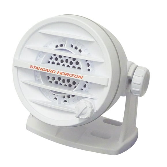 Standard Horizon VHF Radio Speaker MLS-410PA-W Fixed Mount; 8 Ohm Impedance; 10 Watt; 13.8 Volts DC; 6-1/2 Feet Power Cable; White