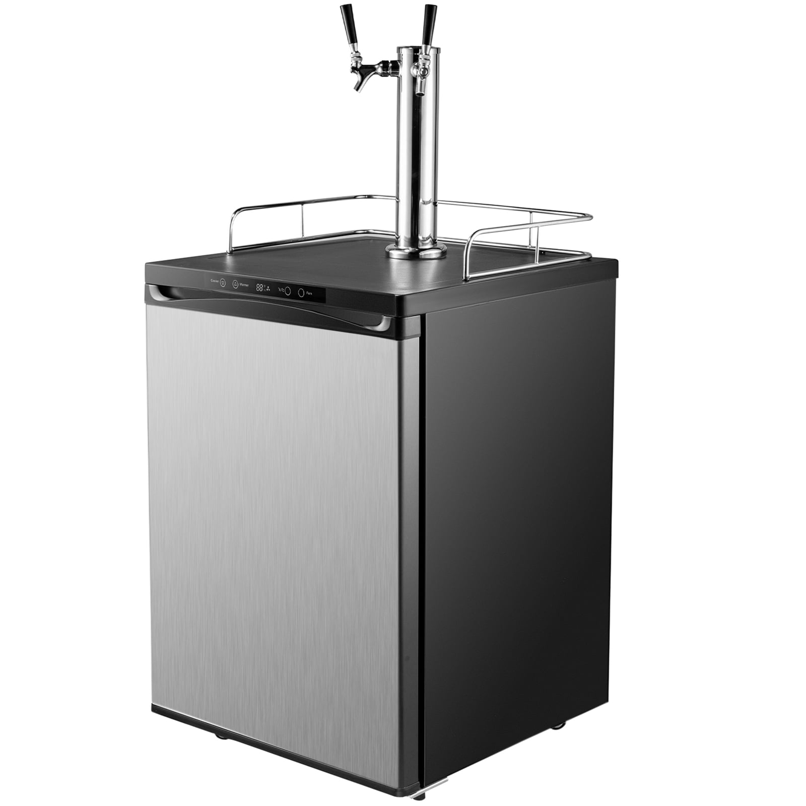 BENTISM Full Size Kegerator Beer Dispenser Refrigerator Gray Fridge