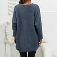 thumbnail image 3 of WILLBEST Fall Womens Tops Womens Winter Coat Loose Wool Jacket Long Sleeved with Pockets, 3 of 5