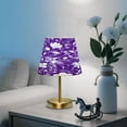 thumbnail image 6 of Modern Minimalist Cone Desk Lamp Antique Bronze Base & Linen Shade Bedside Table Lamp for Bedroom Living Room, Office, Dorm White Floral and Leaves Small, 6 of 8