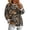 Coffee, variant on Realtree Oak Leaf Camo Women Long Sleeve Tunic Fake Two Piece Crew Neck Pullover Side Slit Hem Loose Casual Sweatshirt for Women And Hunting Wear Light Gray S