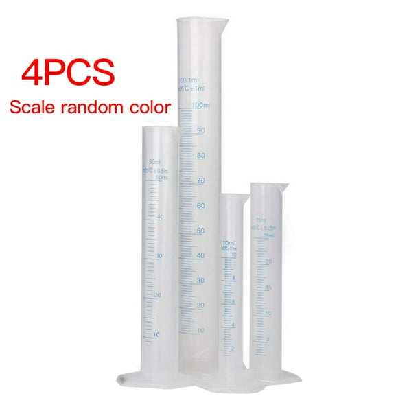 TureClos 4pcs Plastic Graduated Cylinder Kitchen Laboratory Experiment