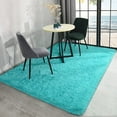 thumbnail image 2 of YJ.GWL Soft Fluffy Area Rug Plush Shaggy Rugs Fuzzy  Carpet for Living Room Bedroom Nursery Home Decor, 4'x5.3',Teal Blue, 2 of 7