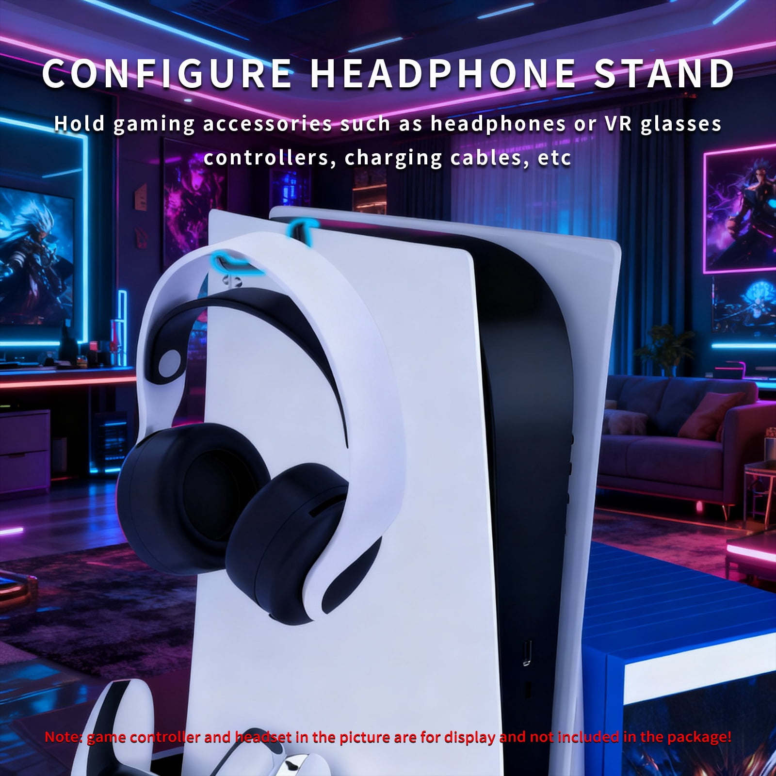 GAMINJA PS5 Cooling Stand with Dual PS5 Controller Charger Dock, PS5 Accessories PS5 Cooling Station for PlayStation 5 Disc/PS5 Digital/PS5 Slim Disc/PS5 Slim Digital/PS5 Pro Disc/PS5 Pro Digital