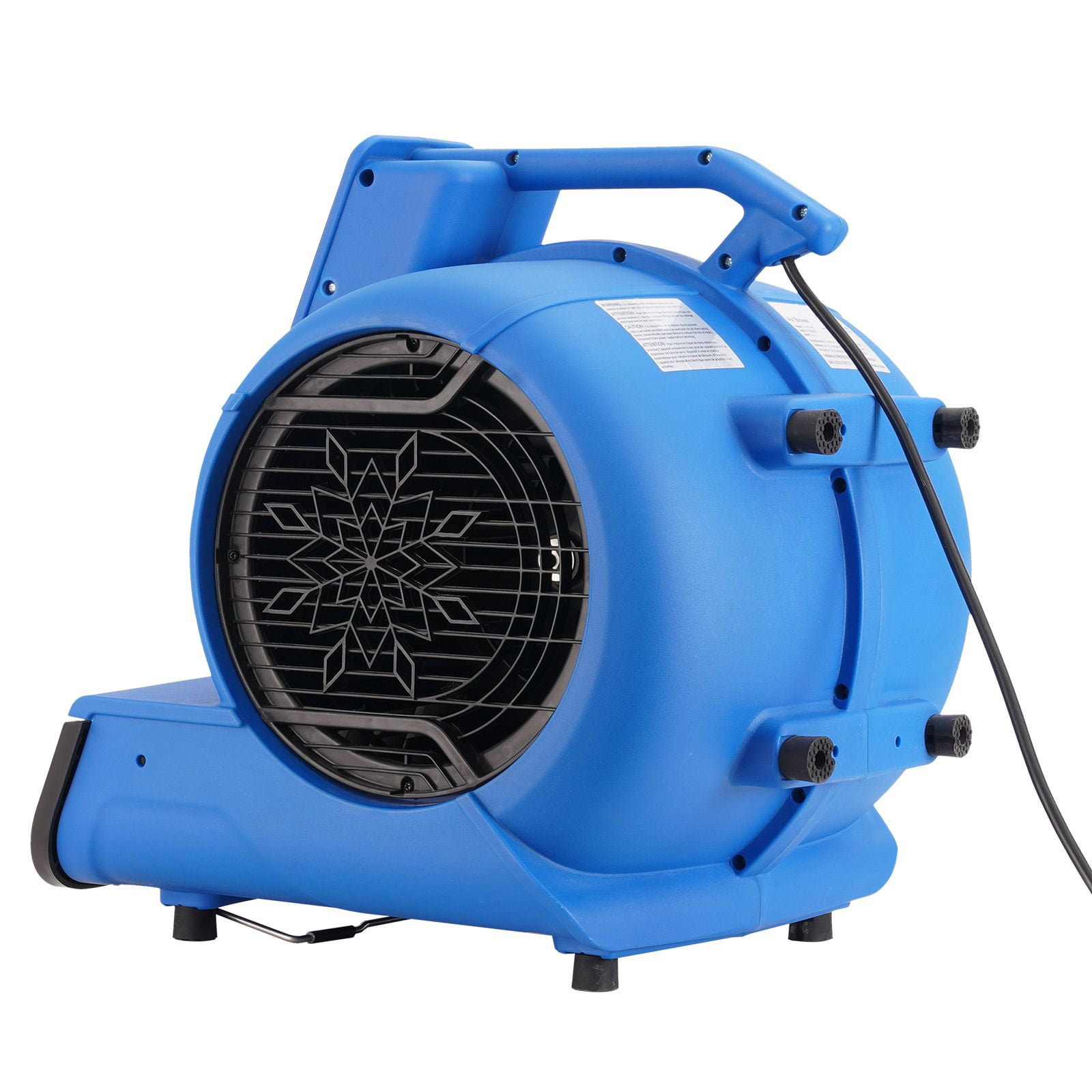 Portable 2600 CFM Air Mover Fan, 1/2 HP Carpet Dryer with Timer, 4-Way Tilt for Janitorial, Home, Industrial - ETL Certified