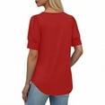 thumbnail image 5 of SwiftWear Women's Puff Sleeve T-Shirt Crew Neck Loose Fit Short Sleeve Top Casual Blouse Summer Basic Tee​ Red, 5 of 7