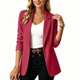 thumbnail image 3 of Hurxie Blazers for Women Casual Oversized Open Front Cardigan Long Sleeve Jackets Business Office Business Suit Blazer Wine,S, 3 of 6
