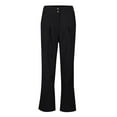 thumbnail image 3 of Women Spring And Autumn Solid Color Corduroy Double Button Semi Elastic Waist Straight Casual Pants Long Linen Pants Women Casual Summer Pants for Women Pant Suits for Women Business Casual Petite, 3 of 4