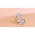 thumbnail image 2 of Silver Plated White Cubic Zircon Leaf Open Ring Fashion Brand Adjustable Jewelry, 2 of 9