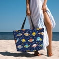 thumbnail image 5 of Kuqiui Planets and Stars Print Beach Pool Bags Tote for Women Ladies Large Gym Tote Carry On Bag for Weekender Travel Waterproof, 5 of 6