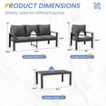 thumbnail image 3 of UDPATIO Aluminum Patio Furniture Set, Contemporary Outdoor Couch Set, Aluminum Patio Conversation Set, Gray, 3 of 10
