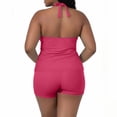 thumbnail image 5 of Kakii Workout Sets for Women 2 Piece Wrap Halter Tank Top High Waist Biker Shorts Yoga Pilates Outfits, 5 of 8