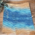 thumbnail image 4 of Blue Ombre Coastal Kitchen Towels Set of 2, Water Absorbent Dish Towel, Summer Nautical Beach Ocean Seaside Decorative Hand Towels - Quick Drying Cloth for Cooking Baking, 18x28 Inch, 4 of 8