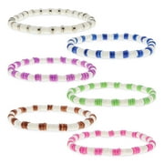 6 PCs Puka Shell Ankle Bracelet Set - White Hawaiian Ankle Bracelets for Women - Elastic Stretch Seashell Anklets for Women - Cute Beach Foot Jewelry - VSCO Girl Stuff - Handmade Summer jewelry