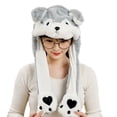 thumbnail image 3 of Lindo juguete con un mechón de gorro de actividad con orejas largas, gorro con bolsa de aire con orejas de conejo, regalo infantil para mujeres en otoño e invierno., 3 of 6