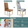 thumbnail image 6 of Dining Room Chair Covers Set of 4, Stretch Spandex Kitchen Chair Covers, Removable Parsons Chair Protectors for Home Decorations, Hotel, Estaurant, Leaf White, 6 of 6