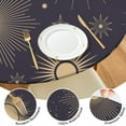 thumbnail image 3 of Mystical Star and Moon Round Table Cover - Vintage Celestial Print Waterproof Elastic Edge Cloth for 52 Inch Tables, Easy Clean, 3 of 6