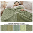thumbnail image 7 of Sortora Green Throw Blanket, Throw Size Plush Fluffy Couch Blanket, Soft Lightweight Cozy Bed Blankets for All Seasons - 280GSM Double-Sided 3D Knit, Machine Washable, 50"x60", 7 of 7
