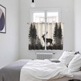 thumbnail image 4 of Black Beige Forest Elk Kitchen Curtains 63 Inch Length, Rustic Country Elk Woodland Grommet Top Bedroom Living Room Curtains, Light Filtering Cafe Curtain Drapes 2 Panels Set 104''x63'', 4 of 9