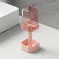 thumbnail image 2 of ELQCSG Toothbrush and Toothpaste Storage Rack, 2026 Upgraded Toothbrush Holder with Cup/Cover Contains with 3 Slots for Bathroom Counter Organizer Pink, 2 of 3