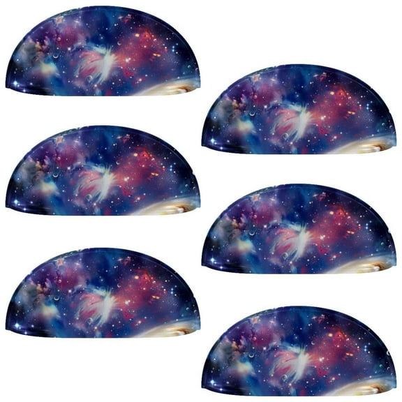 PhooArto 6 Pcs Cup Drawer Pulls, Space Earth Galaxy Universe Shell Shape Handles Cabinet Knobs for Dresser Cupboard Closet Wardrobe with Screws