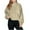 Khaki, variant on qolati 2024 Fall Sweatshirts for Women Shaker Cozy Long Sleeve Cropped Pullover Sweater Casual Stand Collar Fuzzy Fleece Blouse Tops with Pockets