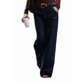 thumbnail image 2 of Women'S Low-Rise Loose-Fitting Jeans Y2k Straight-Leg Wide-Leg Boyfriend Style Street Style Casual Jeans Dark Blue XXL, 2 of 9