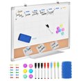 thumbnail image 1 of Combo Magnetic Calendar Whiteboard & Cork Board, 24" x 18" Dry Erase White Board and Cork Bulletin Board Message Board for Wall, Aluminum Frame, 1 of 7