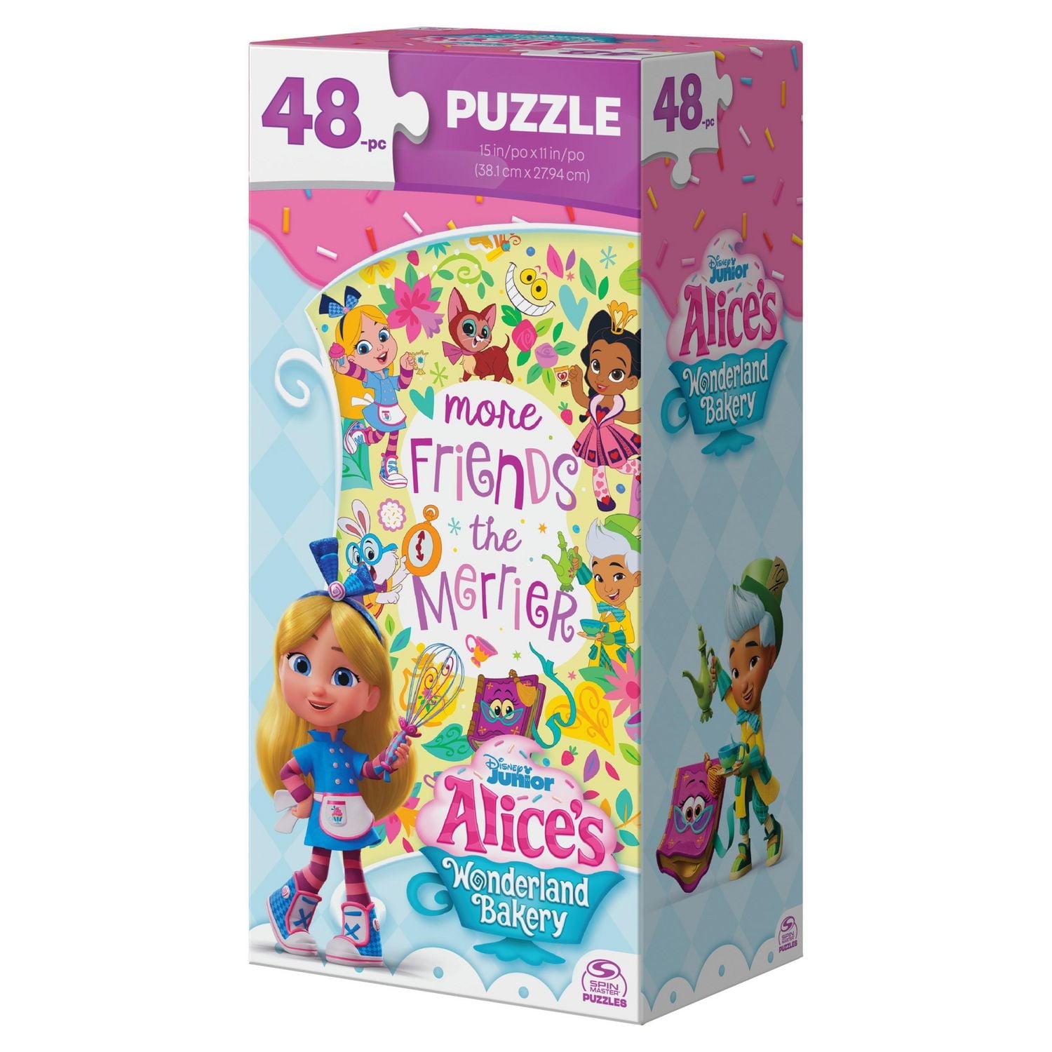 Alice's Wonderland Bakery, Puzzle de 48 pièces, Disney Junior, décorations de fête Alice au pays des merveilles, puzzles pour enfants, à partir de 4 ans