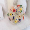 thumbnail image 2 of 5Pcs Embroidered Flowers Ponytail Holders for Women and Girls in Multi Color for Daily Wearing and Special Occasions with Hair Holding Function, 2 of 4
