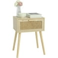 thumbnail image 6 of Bohemian Rattan Nightstand with Drawer - Solid Wood Legs - Natural Finish, 6 of 6