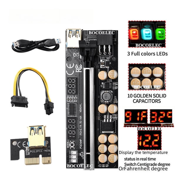 Cable adaptador de extensión de tarjeta gráfica PCI-E Cable adaptador USB3.0 Riser1X a 16XVER006-018