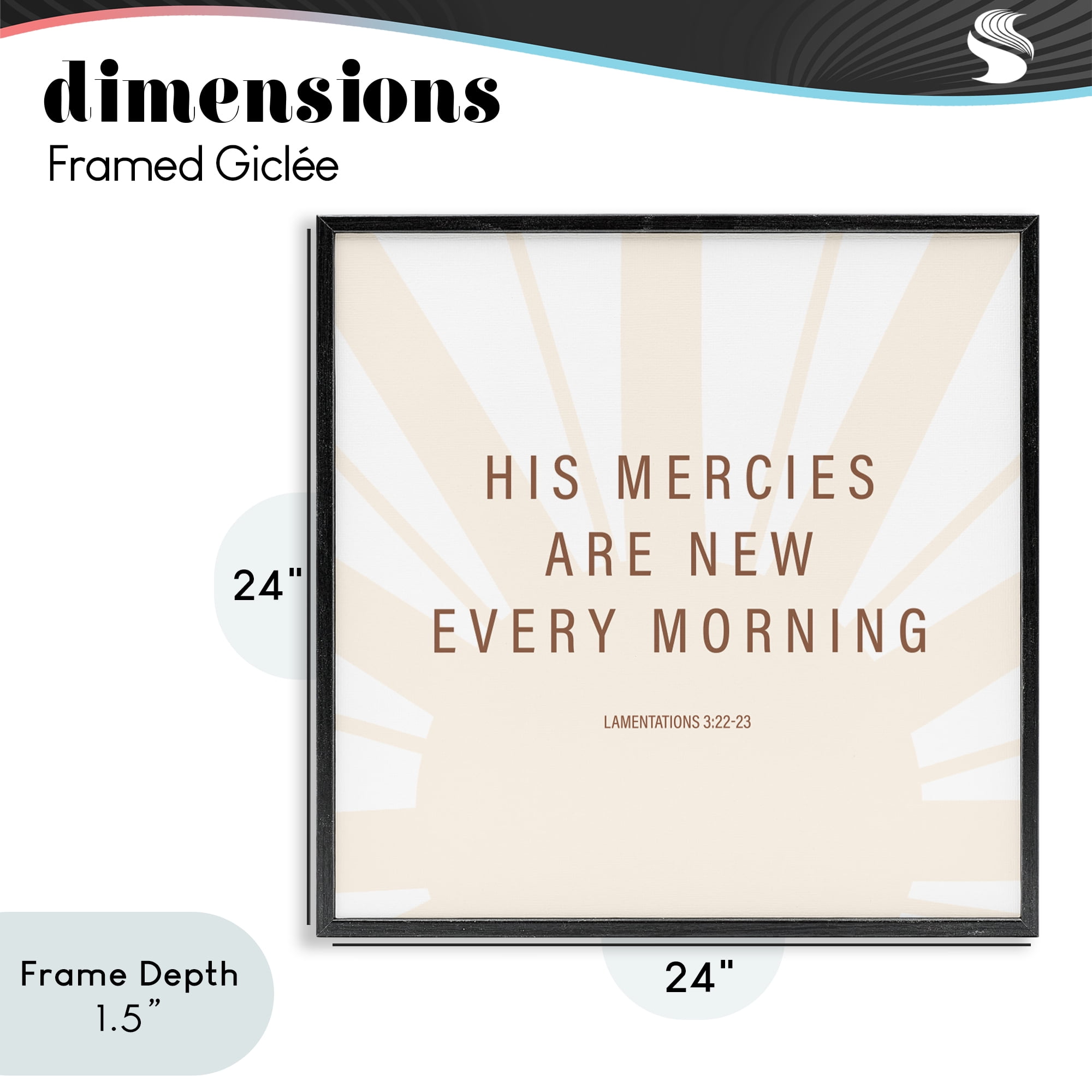 Stupell Industries His Mercies Are New Black Framed Giclee Art, design by SD Graphics Studio