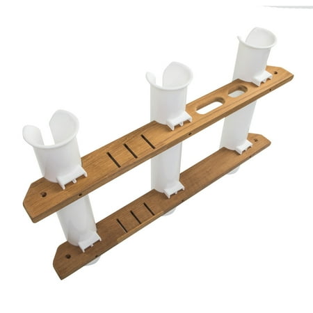Whitecap 63449 Teak Three-Tube Tournament Rod Storage Rack