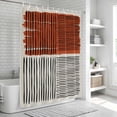 thumbnail image 6 of Brown Striped Shower Curtain, Waterproof Shower Curtains for Bathroom, Farmhouse Stripes Modern Abstract Art Washable Fabric Bathtub Curtain Set Bath Decor with 12 Hooks Long 72"x84", 6 of 8