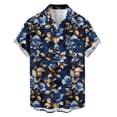 thumbnail image 4 of Gamivast Mens Short Sleeve Button Down Shirts Floral Print Tropical Shirts Casual Summer Beach Tee Soft Breathable Aloha Holiday Party Fashion Tops, 4 of 6