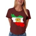 thumbnail image 6 of GEWSEY Women's Iran Lion Sword Sun Crew Neck Short Sleeve Patriotic T-Shirt (Wine, S), 6 of 6