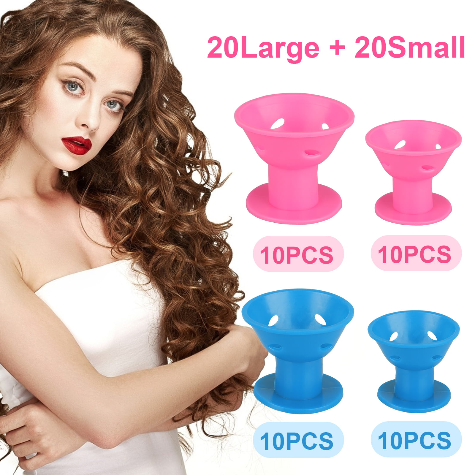TSV 40/10pcs Silicone Hair Curlers, Magic Hair Curlers Roller, Blue and  Pink Magic Hair Rollers Set, Hair Curler Styling Tool Soft Magic DIY  Curling Hairstyle Tools Hair Accessories 