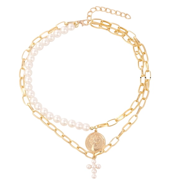 Collar para mujer, joyería para mujer, joyería para mujer, collares de moda para mujer, collares de doble capa, joyería femenina, regalos navideños. Un collar.