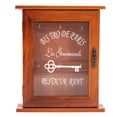 thumbnail image 1 of Vintage European Style Wooden Key Storage Cabinet Key Holder Box with Hanging Hooks Brown, 1 of 7