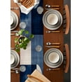 thumbnail image 2 of Navy Blue Boho Table Runner 72 Inches, Geometric Stripe Abstract Art Bed Runner Dresser Scarves Tabletop for Indoor Outdoor Parties/Ceremony/Banquet, 14" x 72", 2 of 8
