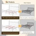 thumbnail image 2 of EnHomee King Size Metal Bed Frame with Vintage Headboard & Footboard Metal Platform Bed Frame King with LED Lights Bed Frame with Charge Station & Storage, Noise Free, White, 2 of 6