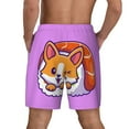thumbnail image 3 of Sigee Corgi In Sushi Roll Print Mens Swim Trunks with Compression Liner Quick Dry Swim Stretch Beach Shorts with Pockets,S-3XL, 3 of 7