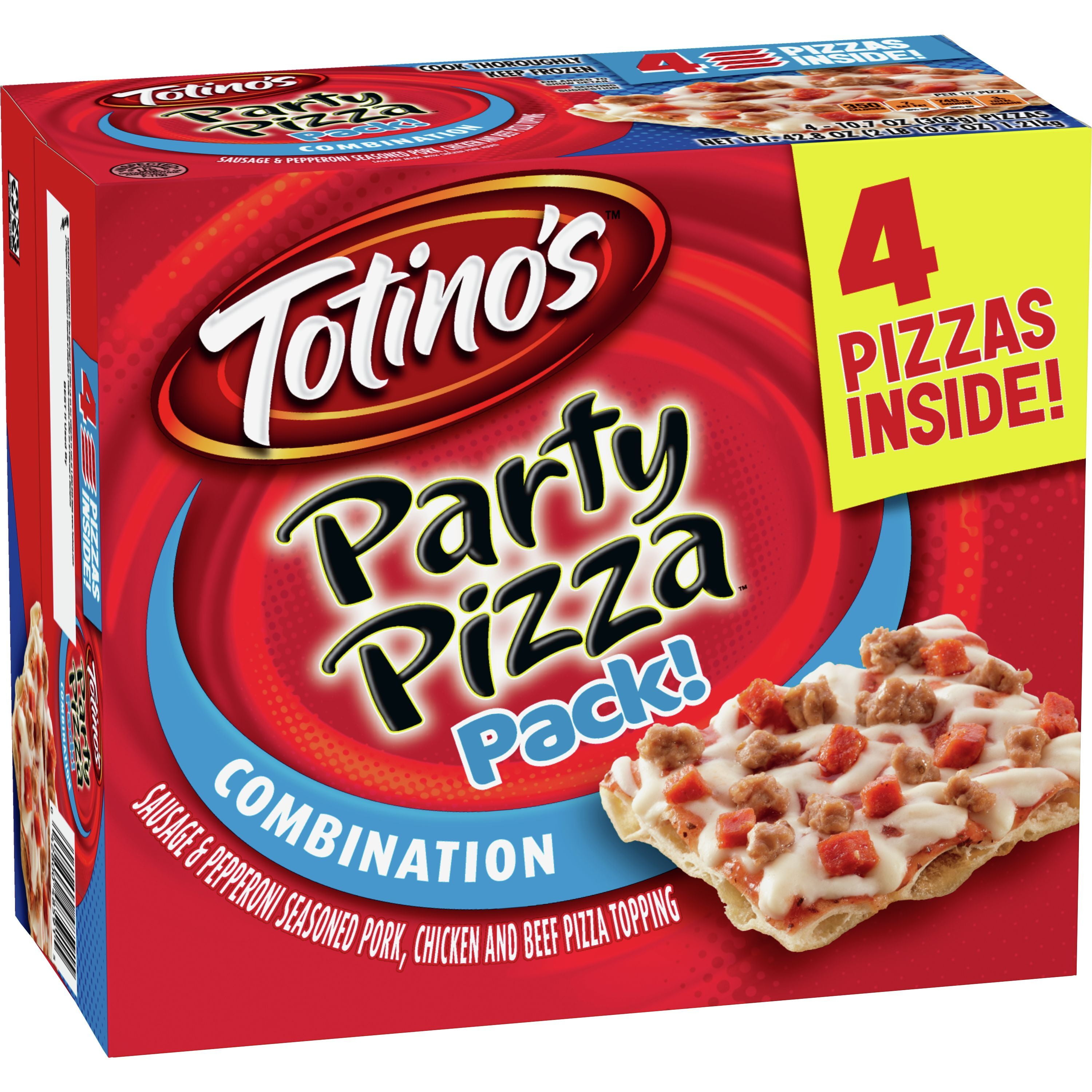 Totinos Original Crisp Crust Combo Frozen Pizza 4 Count 42.8oz