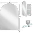 thumbnail image 4 of QMIT Arched Medicine Cabinet Mirror for Bathroom, Recessed Metal Framed Vanity Mirror with Storage, Wall Mount Medicine Cabinet with Adjustable Shelves, 24x36 Inch (White Arched), 4 of 6