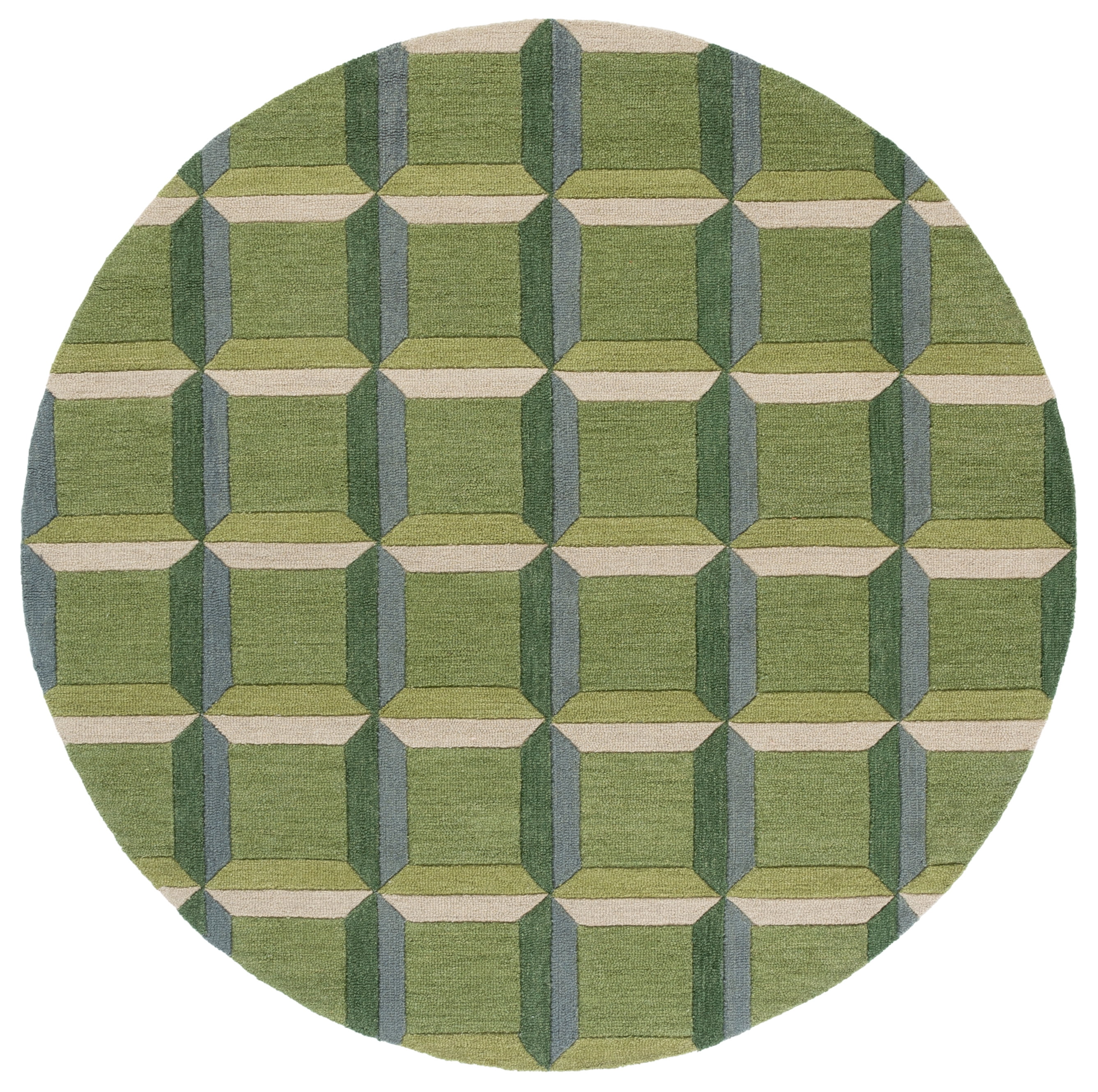 Safavieh Genre Imogene Geometric Area Rug, Green/Beige, 6' x 6' Round