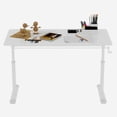 thumbnail image 2 of Adjustable study desk suitable for children and adults, height-adjustable, multifunctional home office desk, compact design, desktop dimensions: 60cm × 120cm, white frame, white tabletop. No.9657, 2 of 8