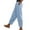 A-Sky Blue, variant on Women's Black Linen High Waist Wide Leg Pants - Drawstring Lightweight Beach Casual Summer Trousers